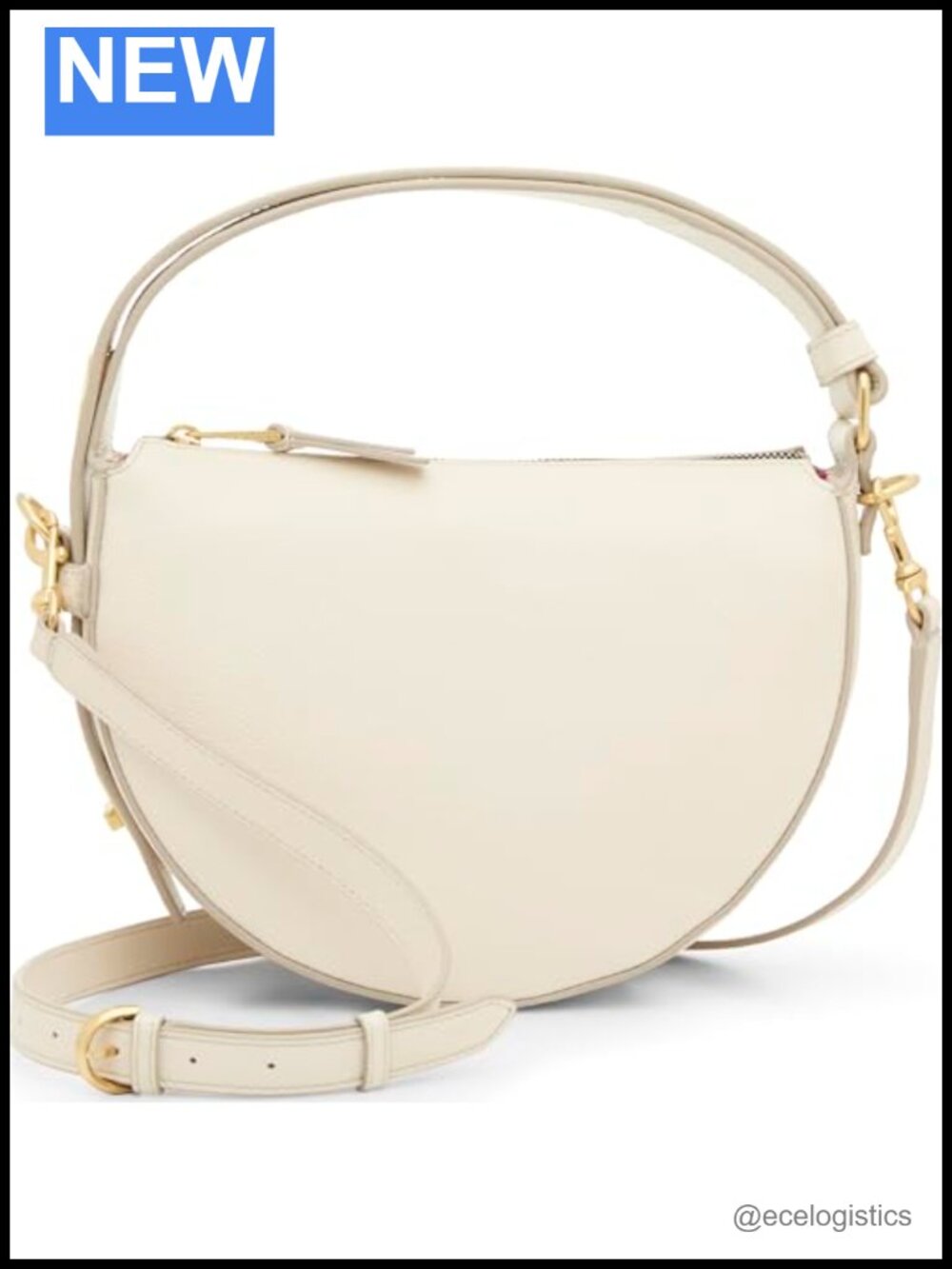 Genuine Leather Crossbody Bag Magnetic Snap Chain Strap